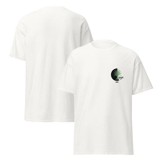 T-shirt col rond OCEANIA NIU en blanc, unisexe, style streetwear, 100% coton, coupe confortable.